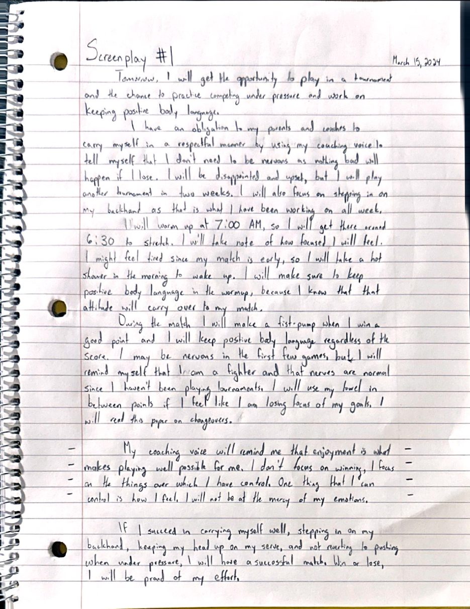 Scan of the handwritten notebook page, March 15, 2024