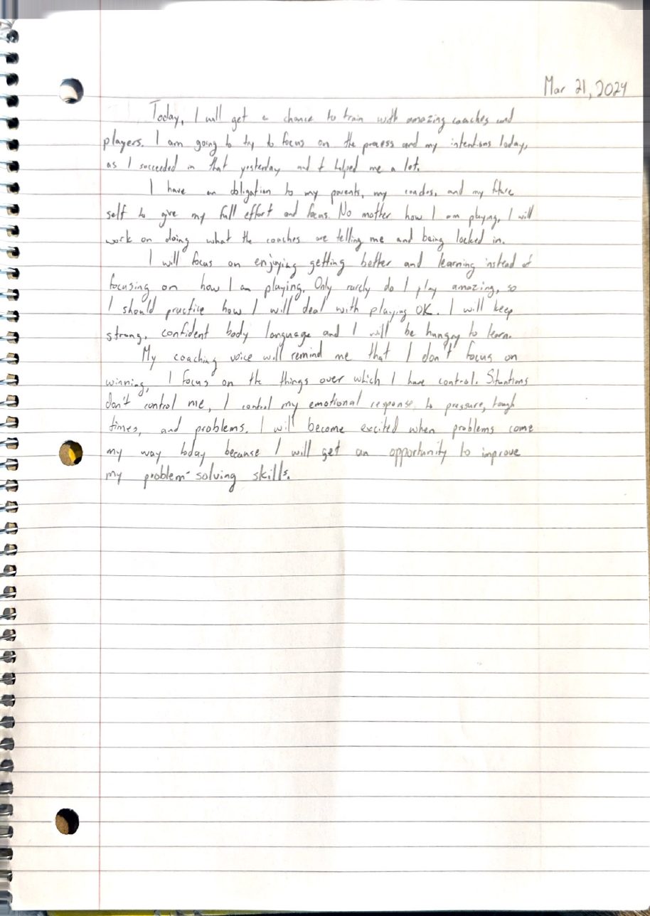 Scan of the handwritten notebook page, March 21, 2024