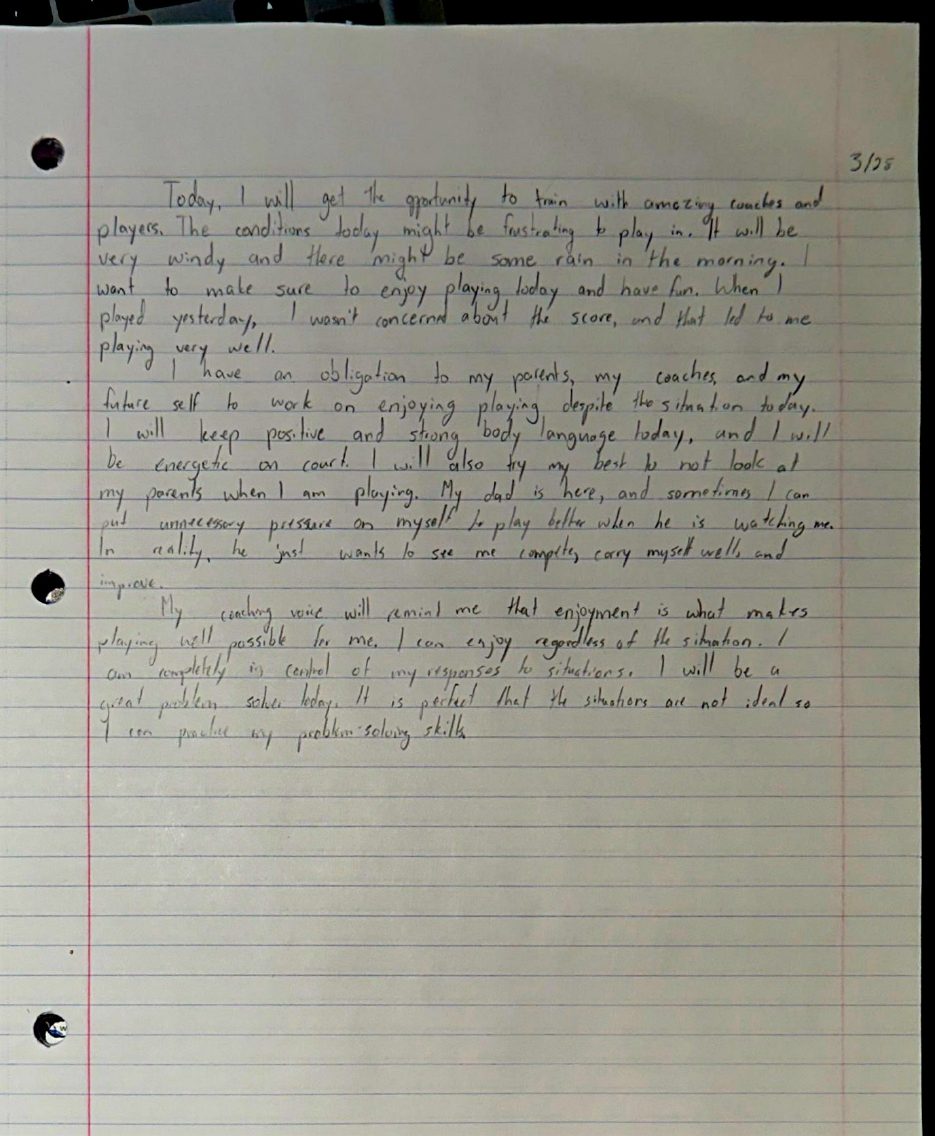 Scan of the handwritten notebook page, March 28, 2024