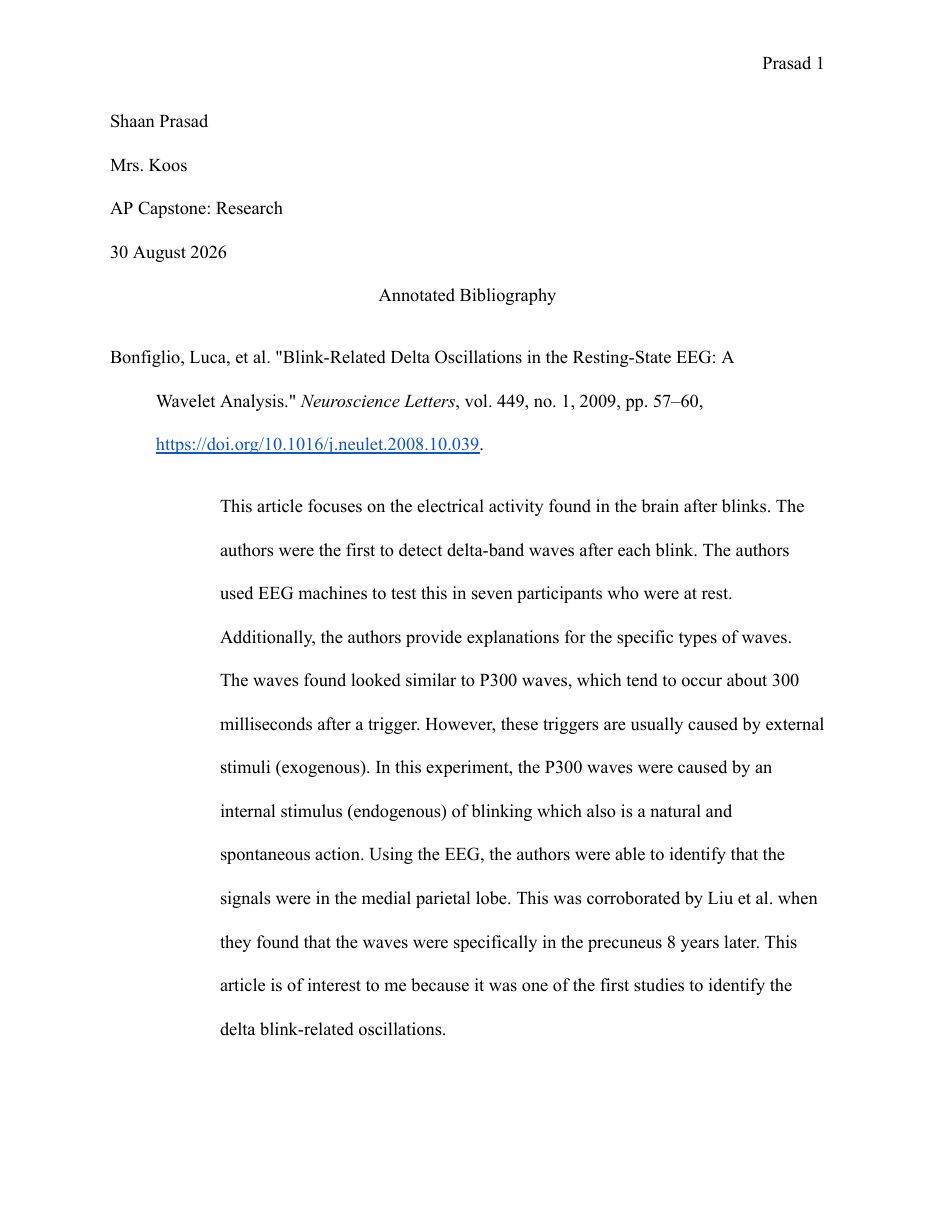 First page of the submitted document